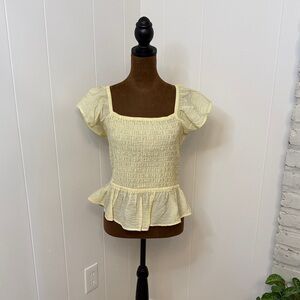 Chic Yellow Ruffle Blouse